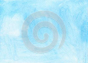 Abstract texture brush ink background blue aquarel watercolor splash hand paint on white background