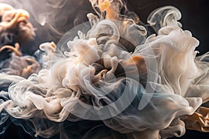 Abstract Ink Cloud Explosion in Dark Studio