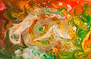 Abstract ink in liquid chaos background