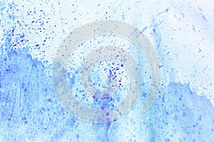 Abstract ink paint. Ink texture on white background. Blue abstract aquarelle backdrop pictured.