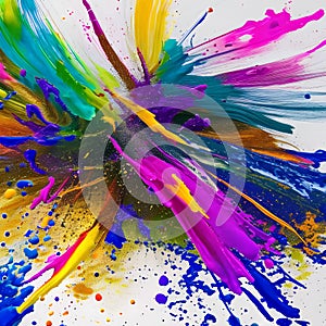 473 Abstract Ink Splashes: A vibrant and dynamic background featuring abstract ink splashes in bold and energetic colors that cr