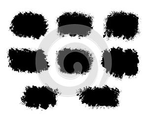 Abstract Ink splatter black shapes isolated on a white backgroun