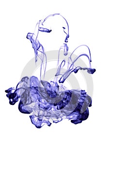 Abstract ink in water isolated