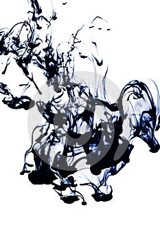 Abstract ink in water isolated