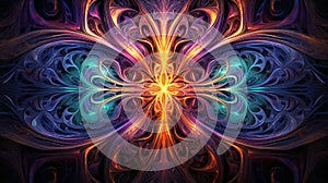 abstract, insanely beautiful meditation image, mystical patterns, magical colors, intricate textures , generated by AI