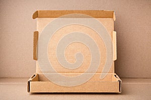 Abstract inside open cardboard packaging box for background or add text message.