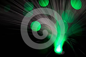 Abstract, intentionelly defocused lights on optical fibres