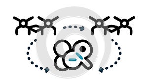 Abstract Interconnected Bubbles Network Flow, vector design Generative AI