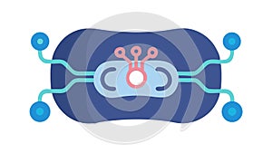 Abstract interconnected circuit, network data flow, blockchain, vector design Generative AI