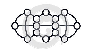 Abstract Interconnected Circular Nodes Network, Data Visualization, vector design Generative AI