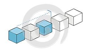 Abstract Interconnected Cube Chain Vector Illustration, vector design Generative AI