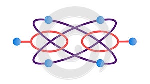 Abstract Interconnected Data Nodes Network Icon, vector design Generative AI