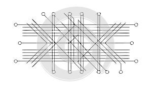 Abstract Interconnected Digital Network Lines, vector design Generative AI