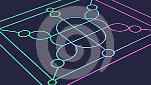 Abstract Interconnected Digital Network Structure, vector design Generative AI