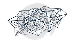 Abstract interconnected dots and lines, dynamic network concept, vector design Generative AI