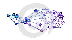 Abstract Interconnected Dots Network, Symbolizing Data Flow and Tech, vector design Generative AI