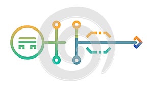 Abstract Interconnected Elements Infographic for Flow, vector design Generative AI