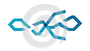 Abstract Interconnected Geometric Blue Shapes, vector design Generative AI