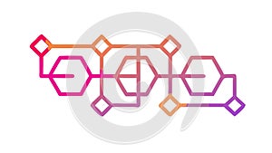Abstract Interconnected Geometric Hexagon Network, vector design Generative AI