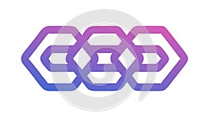 Abstract Interconnected Hexagon Icon, vector design Generative AI