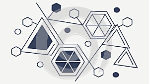 Abstract Interconnected Hexagons for Technology, vector design Generative AI