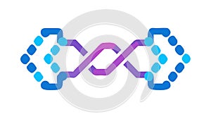 Abstract Interconnected Infinity Symbol, Endless Digital Flow, vector design Generative AI