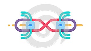 Abstract Interconnected Links Network Chain Icon, vector design Generative AI