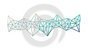 Abstract Interconnected Network Blue Green Technology, vector design Generative AI