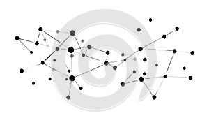 Abstract Interconnected Network Dots Icon, vector design Generative AI