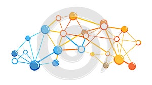 Abstract Interconnected Network, Dynamic Digital System, vector design Generative AI