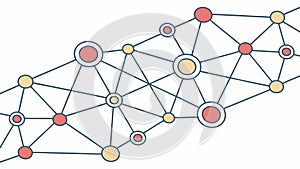 Abstract Interconnected Network Grid, vector design Generative AI