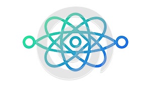 Abstract Interconnected Network Icon: Global Communication, vector design Generative AI