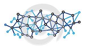 Abstract Interconnected Network Lines, Blue Tech Vector, vector design Generative AI