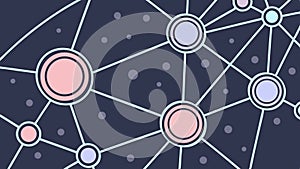 Abstract interconnected network nodes, digital technology, vector design Generative AI