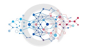 Abstract Interconnected Network Nodes and Lines, vector design Generative AI