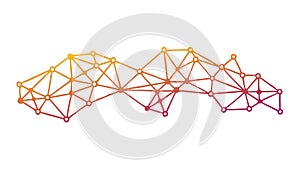 Abstract Interconnected Network Orange Gradient Technology, vector design Generative AI