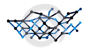 Abstract Interconnected Network Structure, Tech Grid Vector, vector design Generative AI