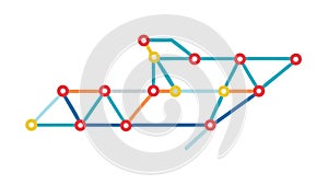Abstract Interconnected Node Network, Data Flow. vector design Generative AI