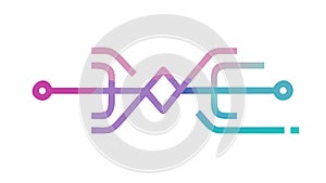 Abstract Interconnected Nodes Complex Network Link, vector design Generative AI