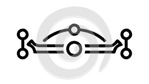 Abstract interconnected nodes for networking and data flow, vector design Generative AI