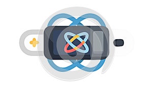 Abstract Interconnected Pattern Icon, Unity, Digital Flow, vector design Generative AI