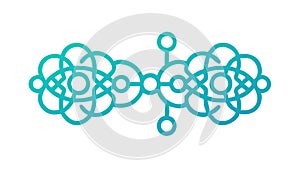 Abstract Interconnected Shapes, Digital Network, Complex System, vector design Generative AI