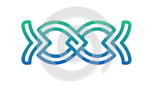 Abstract interconnected shapes network and data flow pattern, vector design Generative AI