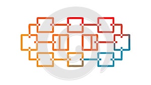 Abstract Interconnected Squares Pattern, Digital Network Vector Graphic Design, vector design Generative AI