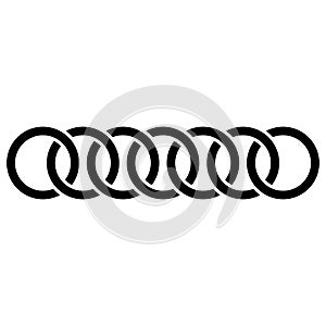 Abstract interlace, interweave geometric circle element. Intersecting, overlapping rings. Symbol for connection, link, joint