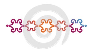 Abstract Interlocking Border, Colorful Geometric Pattern, vector design Generative AI