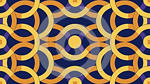 Abstract interlocking circles pattern on a dark blue background