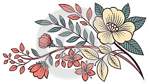 Abstract Interlocking Circular Floral Pattern, Ornate Design, vector design Generative AI