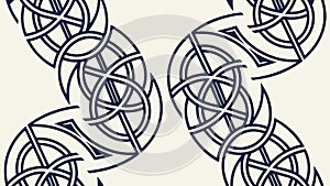 Abstract Interlocking Circular Swirl Seamless Pattern, vector design Generative AI