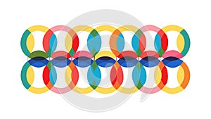 Abstract Interlocking Colorful Rings, Connection and Pattern, vector design Generative AI